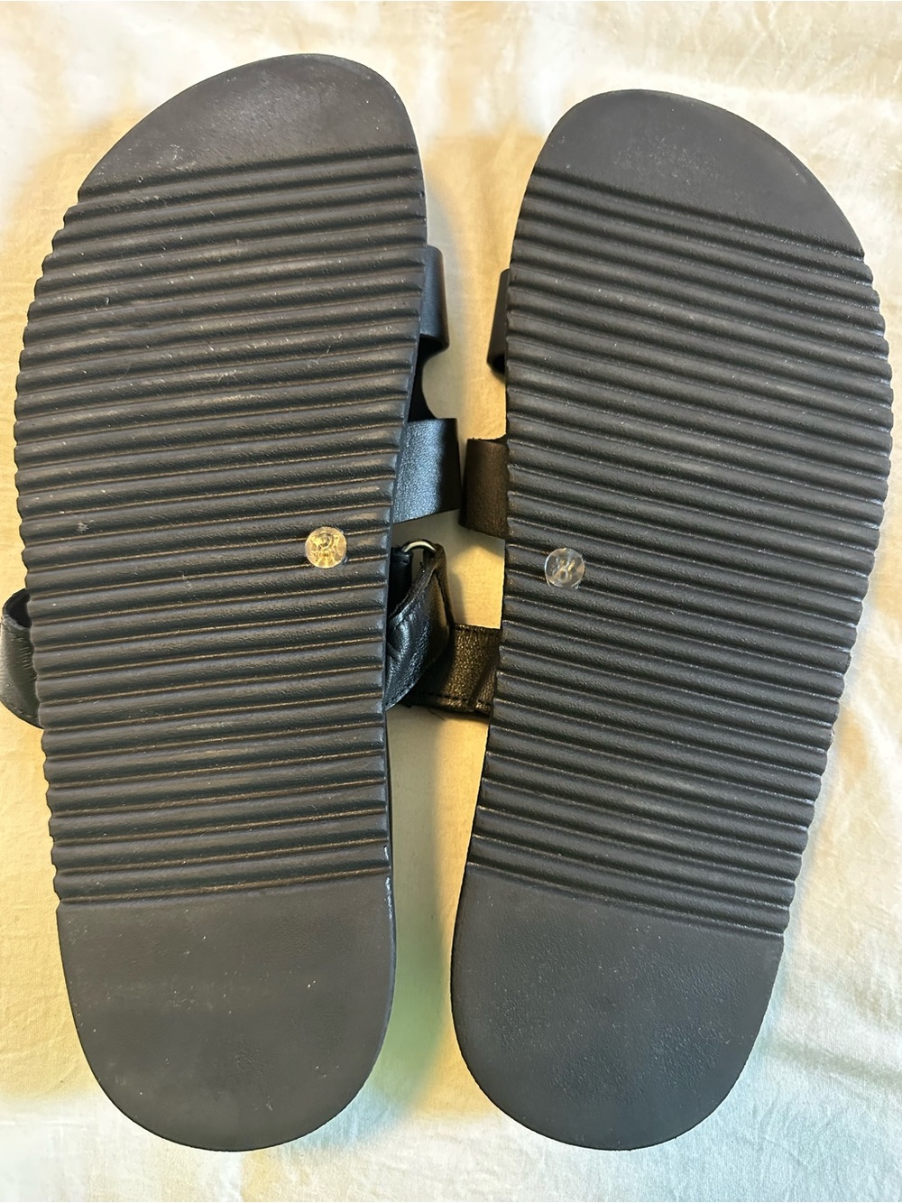 Steve Madden Mayven Adjustable Slide Sandal Black Leather Size 7.5 or 8 - Picture 3 of 8